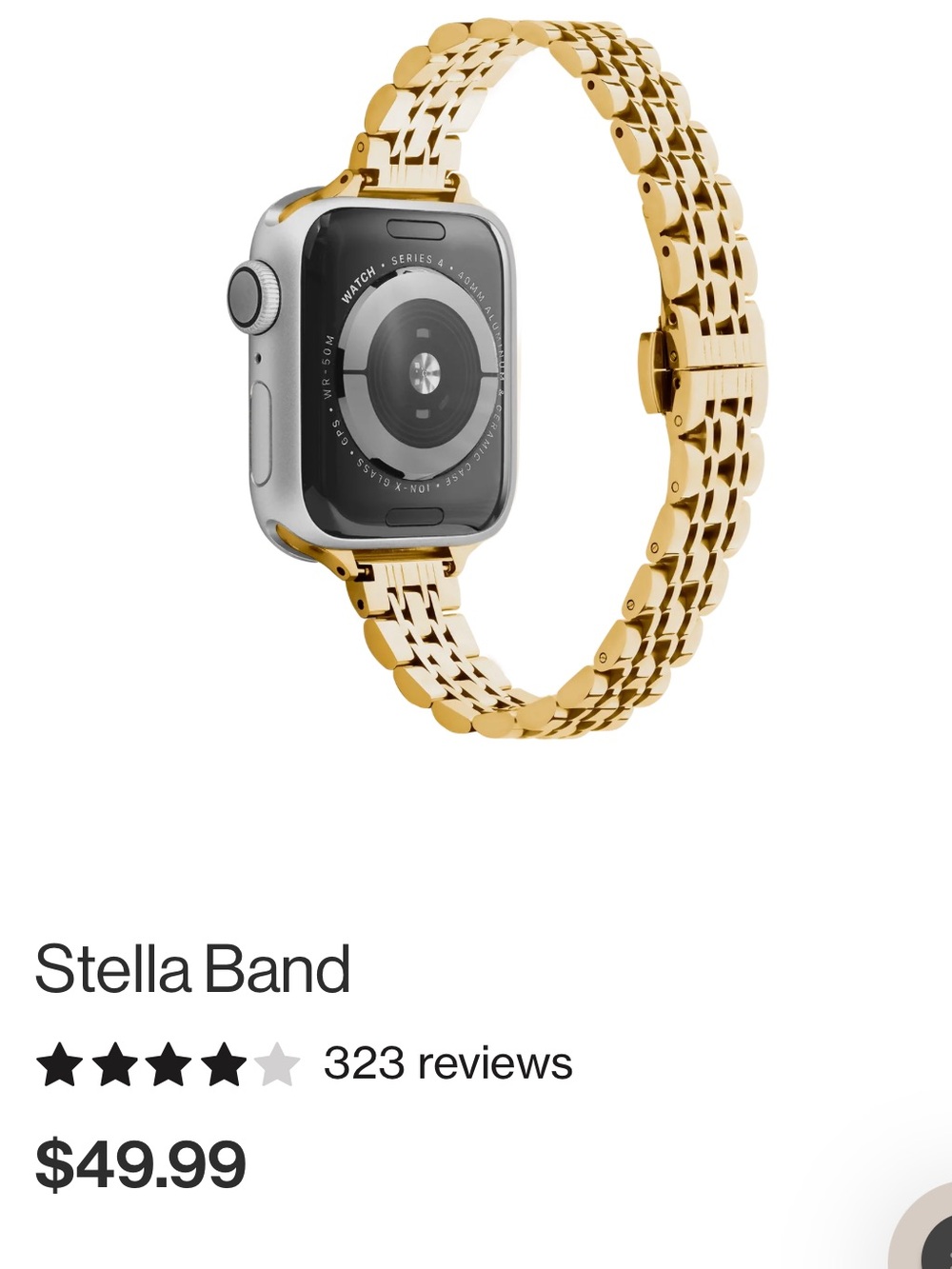 Stella Band Gold Metal Link Apple Watch Band